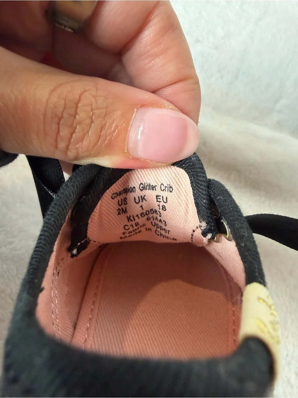 Keds x Kate Spade Infant Black Glitter Gold Sneakers Size 2